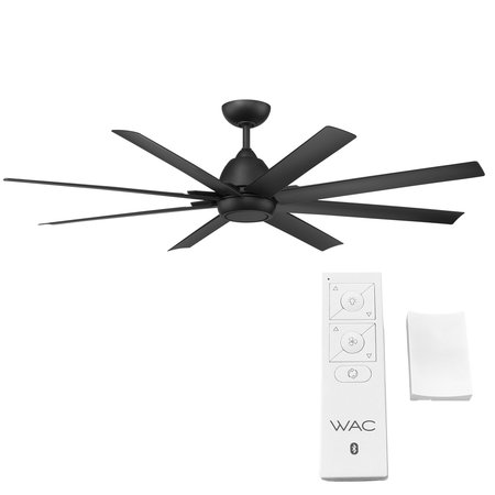 Wac Mocha XL Indoor and Outdoor 8-Blade Smart Ceiling Fan 66in Matte Black with Remote Control F-064